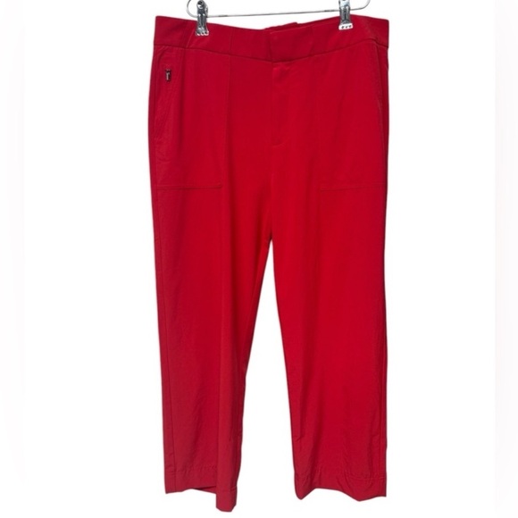 Athleta Tribeca Utility Crop Pants Hibiscus Red Size 16 - Picture 5 of 14
